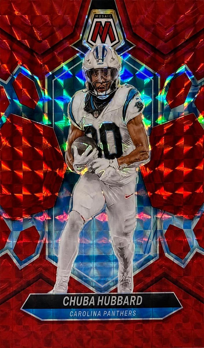 2024 Panini Mosaic Football Red Chuba Hubbard #30