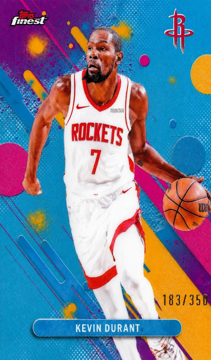 2025 Topps Finest Basketball Sky Blue Refractor Kevin Durant #83