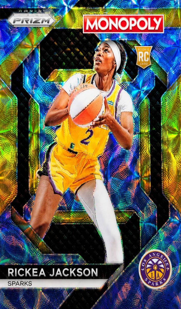2024 Panini Prizm Monopoly WNBA Basketball Tiger Stripe Boardwalk Blue Rickea Jackson #63