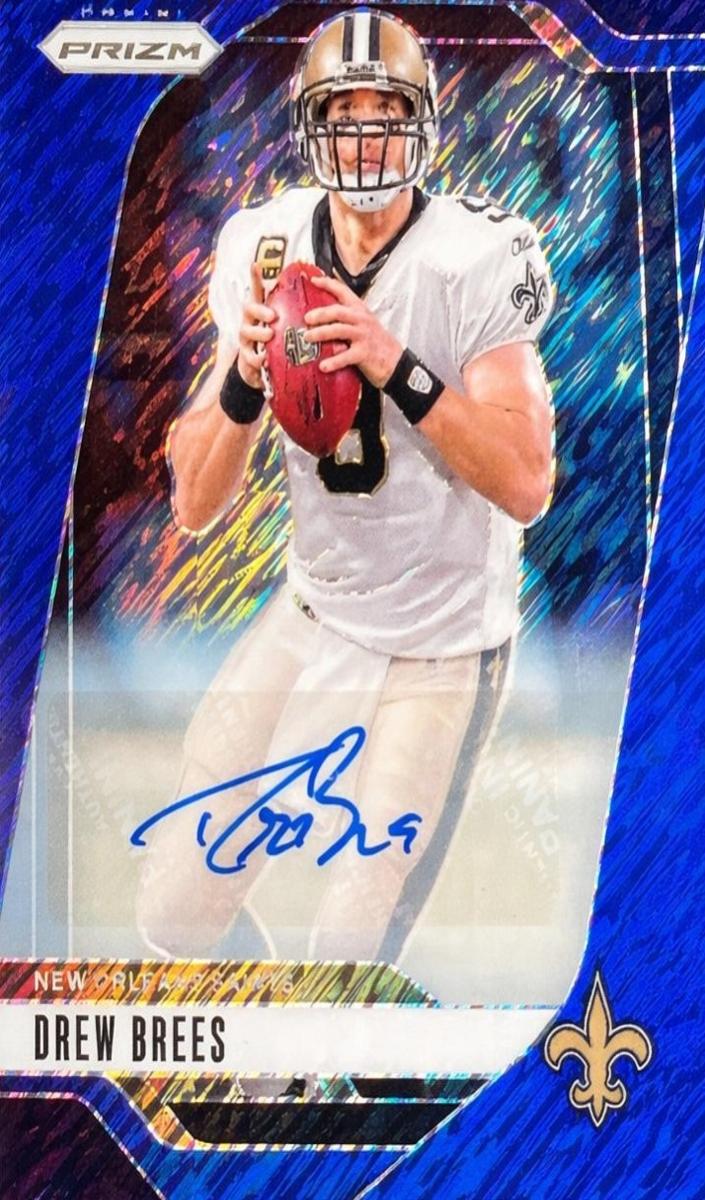2024 Panini Prizm Football Blue Shimmer Drew Brees #209 PSA 9