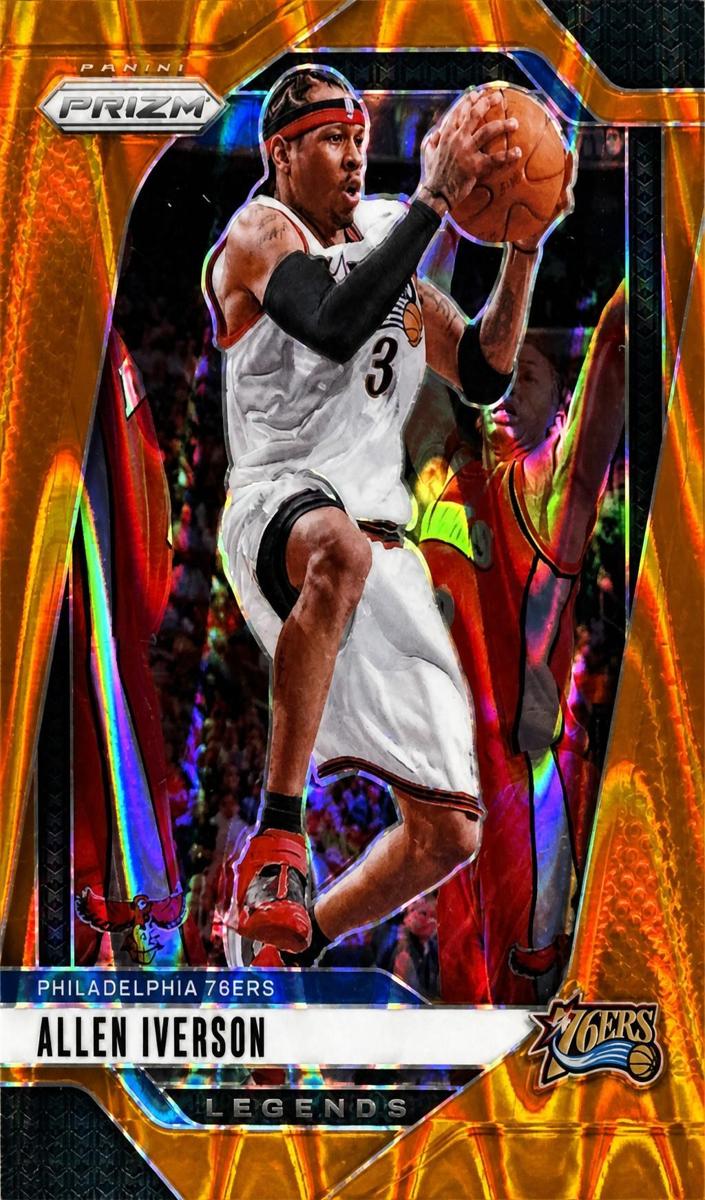 2024 Panini Prizm Basketball Orange Seismic Allen Iverson #291 PSA 8