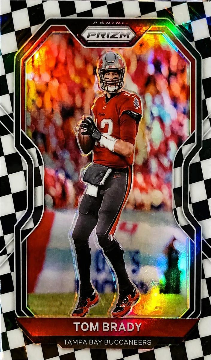 2020 Panini Prizm Football Black and White Checker Prizm Tom Brady #255 PSA 9