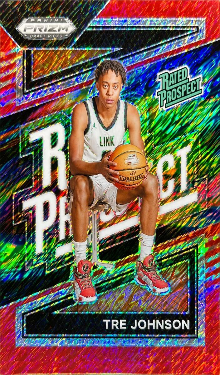 2024 Panini Prizm Draft Picks Basketball Red Shimmer FOTL Tre Johnson #15