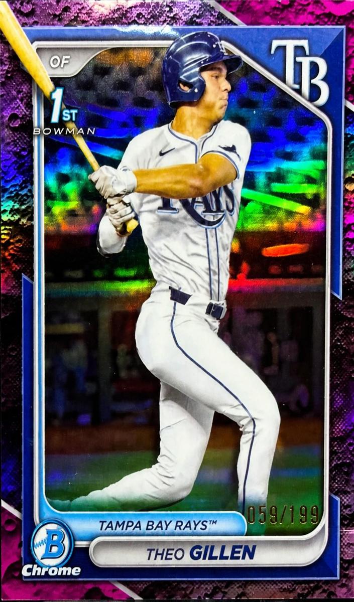 2024 Bowman Draft Chrome Baseball Fuchsia Lunar Refractor Theo Gillen #BDC-73