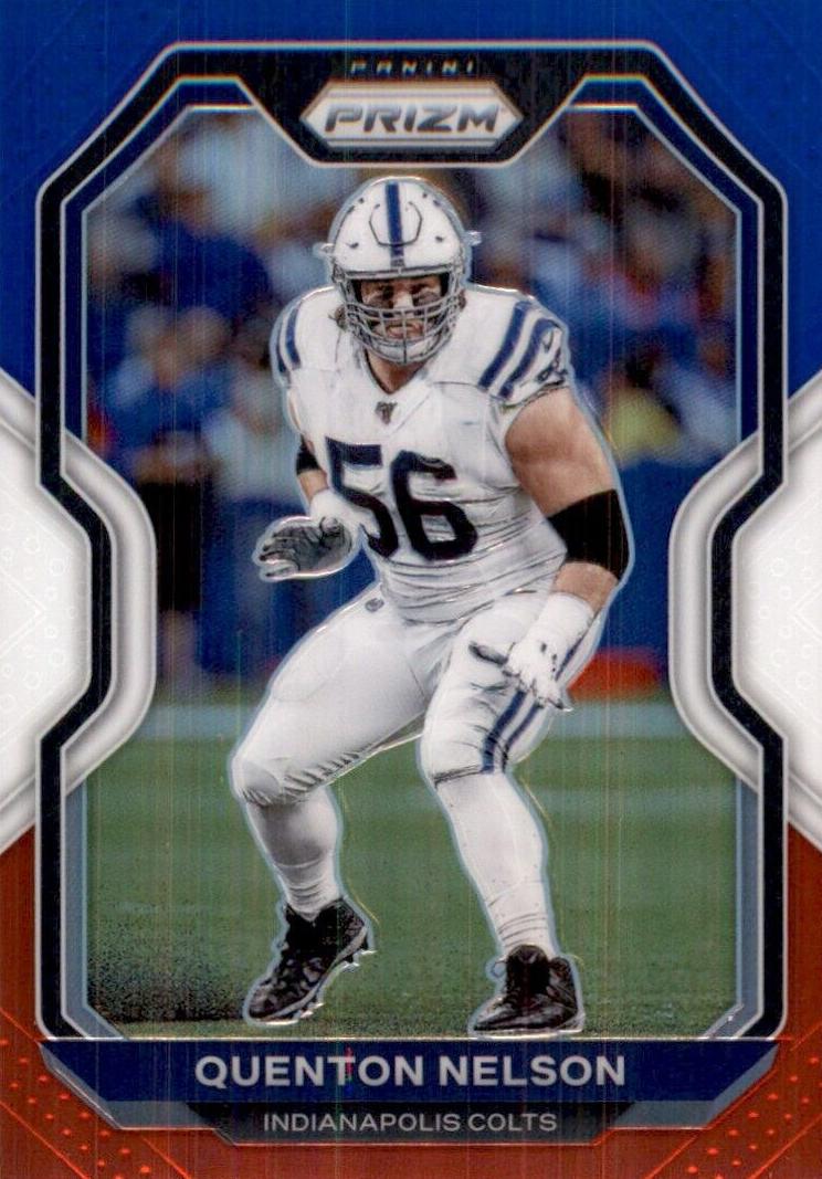 2020 Panini Prizm Football Red White and Blue Prizm Quenton Nelson #88
