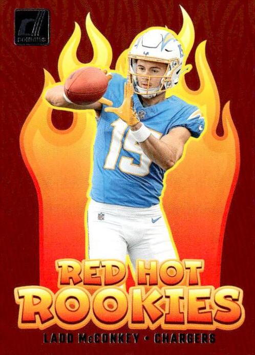 2024 Panini Donruss Football Ladd McConkey #RHR-LMY PSA 8