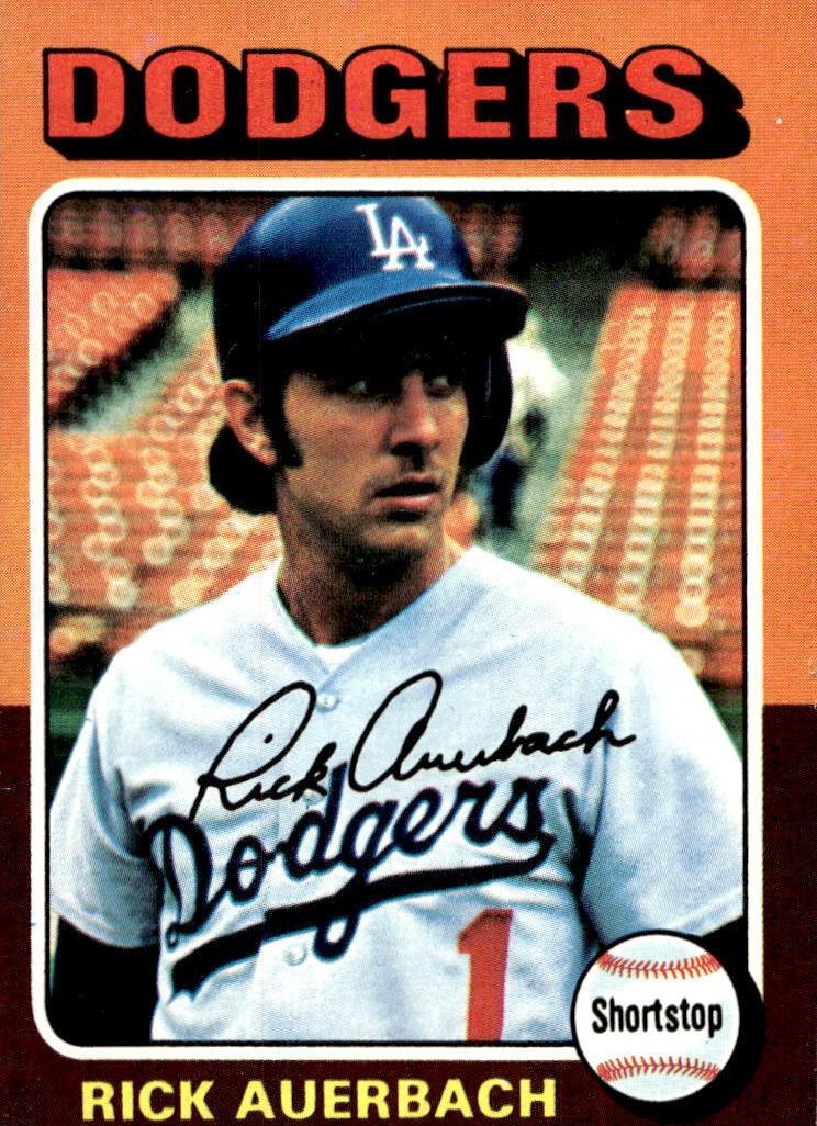 1975 Topps Baseball Rick Auerbach #588 PSA 8