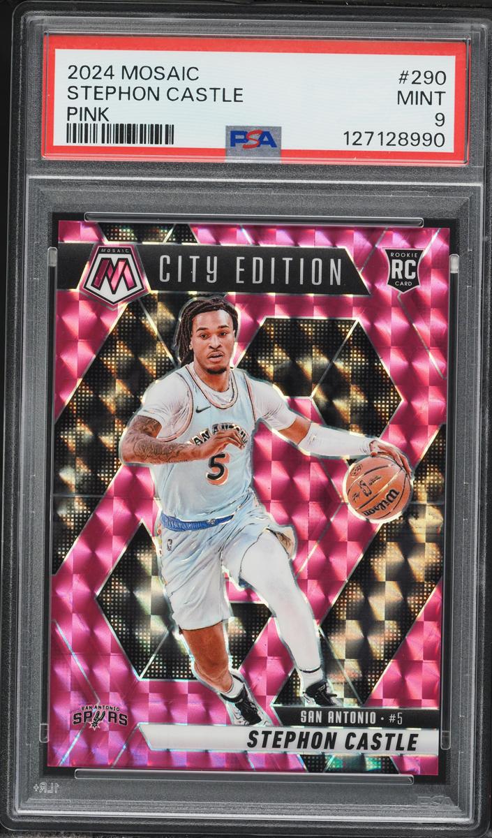 2024 Panini Mosaic Basketball Pink Stephon Castle #290 PSA 9