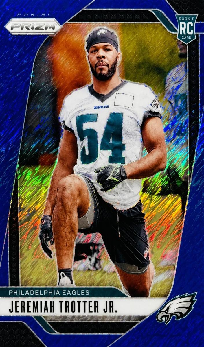 2024 Panini Prizm Football Blue Shimmer Jeremiah Trotter Jr. #349 PSA 8.5