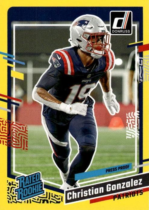 2023 Panini Donruss Football Press Proof Yellow Christian Gonzalez #369