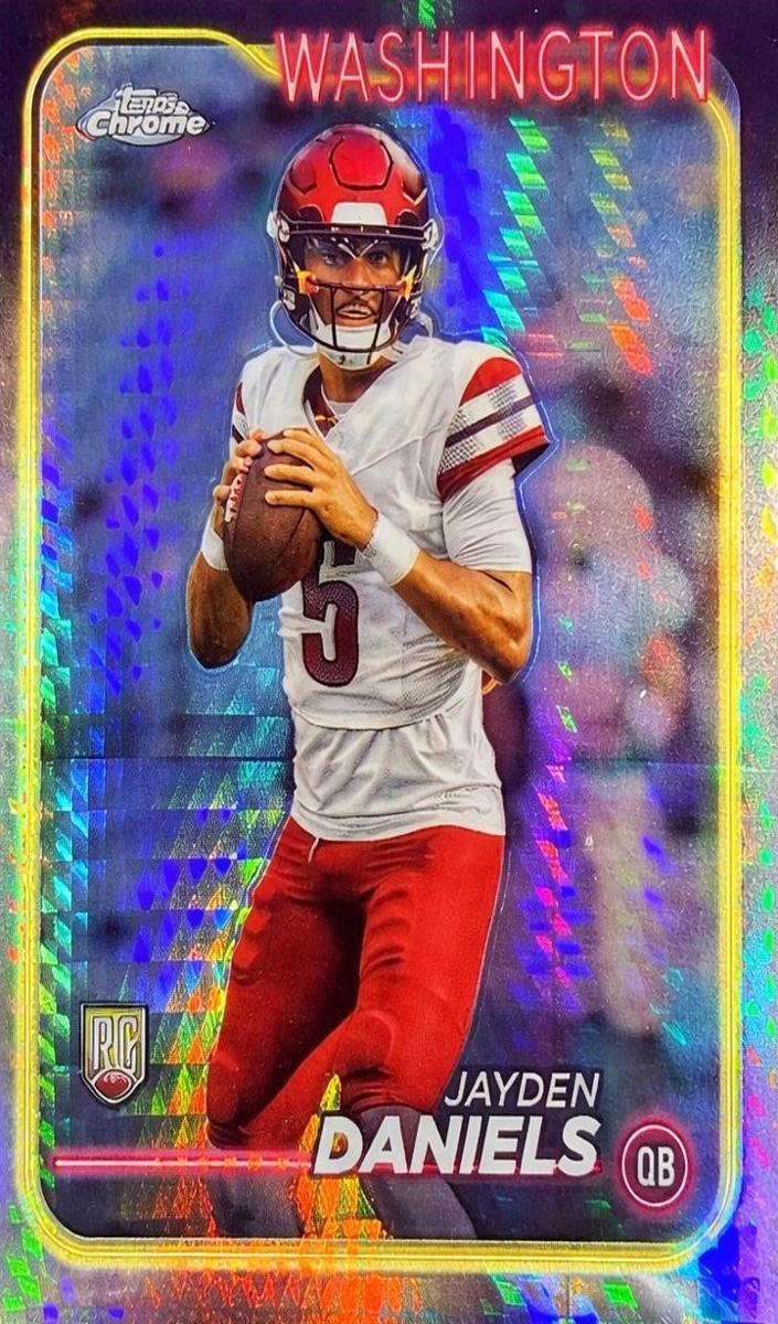 2024 Topps Chrome Football Prism Refractor Jayden Daniels #201