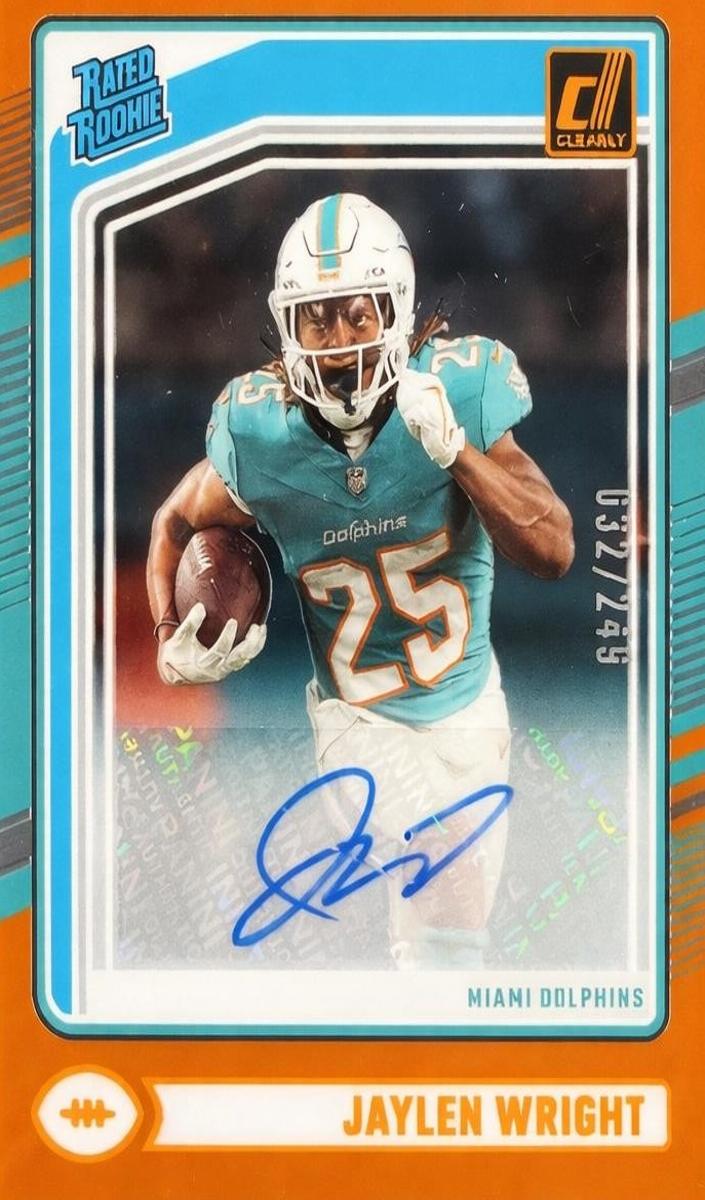 2024 Panini Clearly Donruss Football Orange Jaylen Wright #84 PSA 9