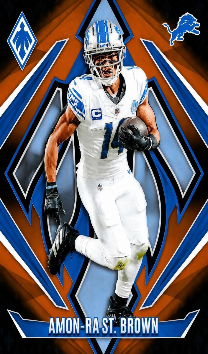 2024 Panini Phoenix Football Orange Fade Amon-Ra St. Brown #8