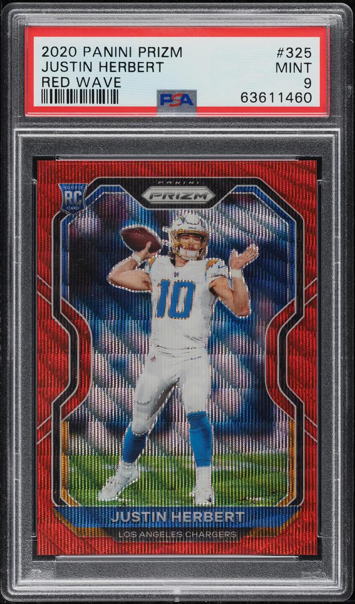 2020 Panini Prizm Football Red Wave Prizm Justin Herbert #325