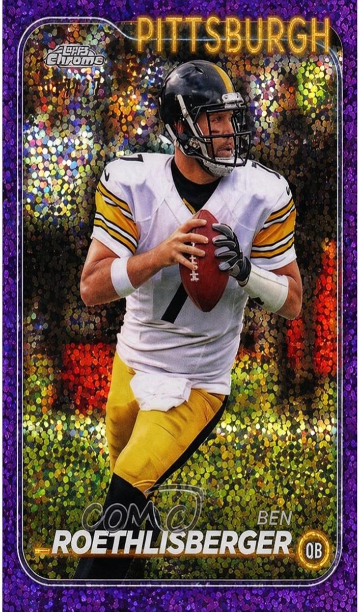2024 Topps Chrome Football Purple Speckle Refractor Ben Roethlisberger #81