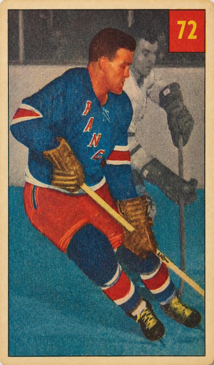 1954 Parkhurst Hockey Lucky Premium Back Jack Evans #72 PSA 7