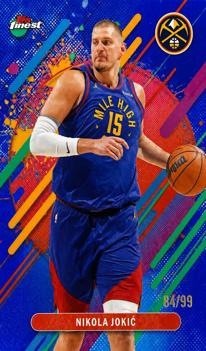 2025 Topps Finest Basketball Blue Refractor Nikola Jokic #260