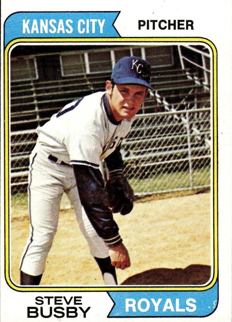 1974 Topps Baseball Steve Busby #365 PSA 9
