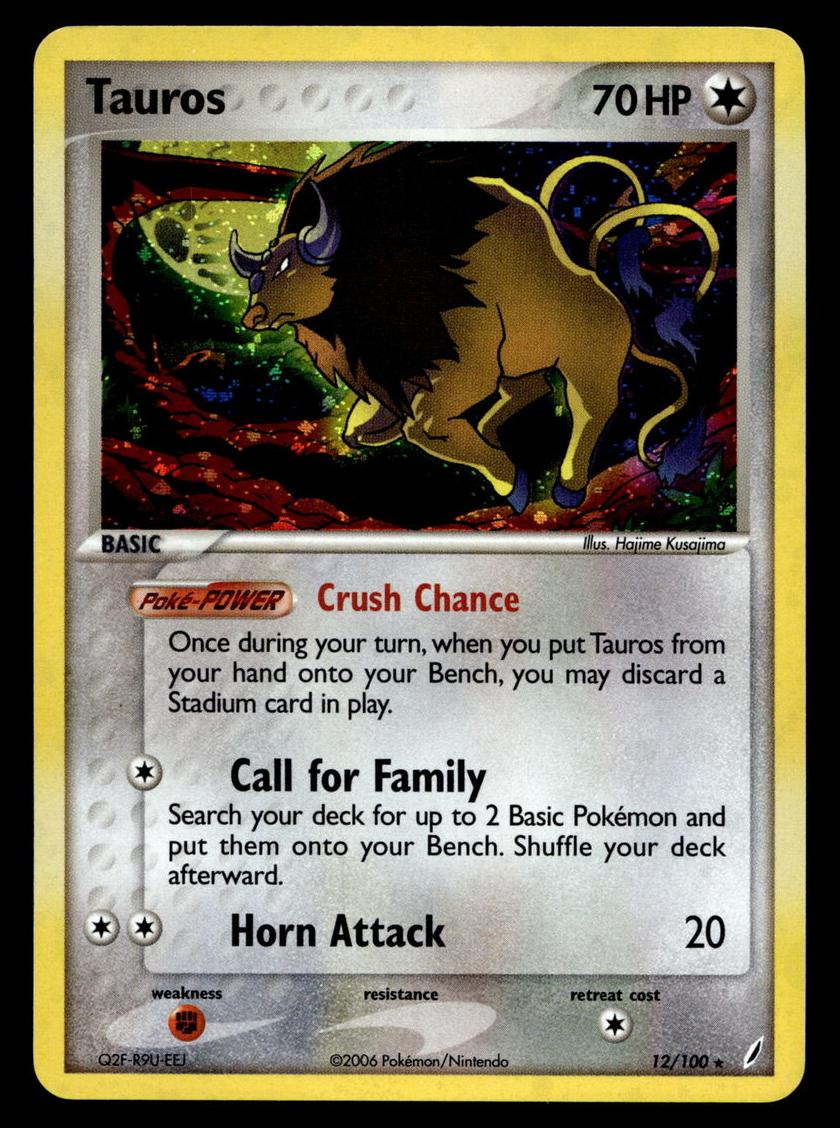 2006 Pokemon EX Crystal Guardians Tauros #12 PSA 9