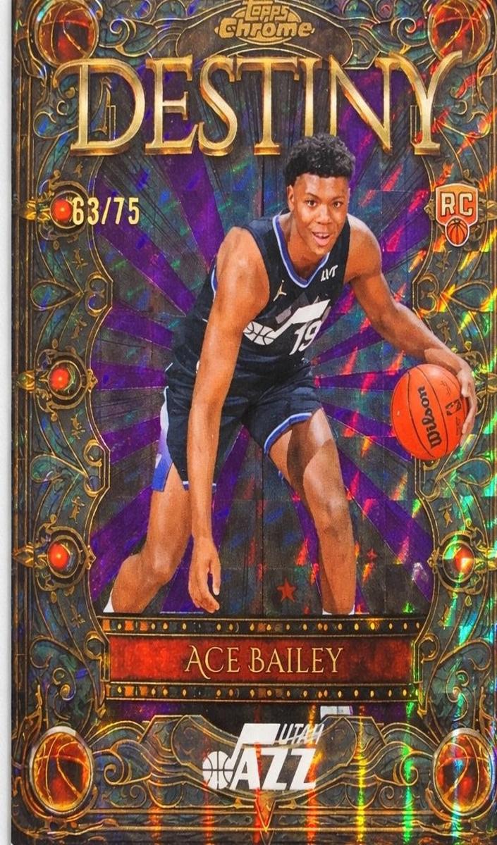 2025 Topps Chrome Basketball Geometric Purple Refractor Ace Bailey #D-5