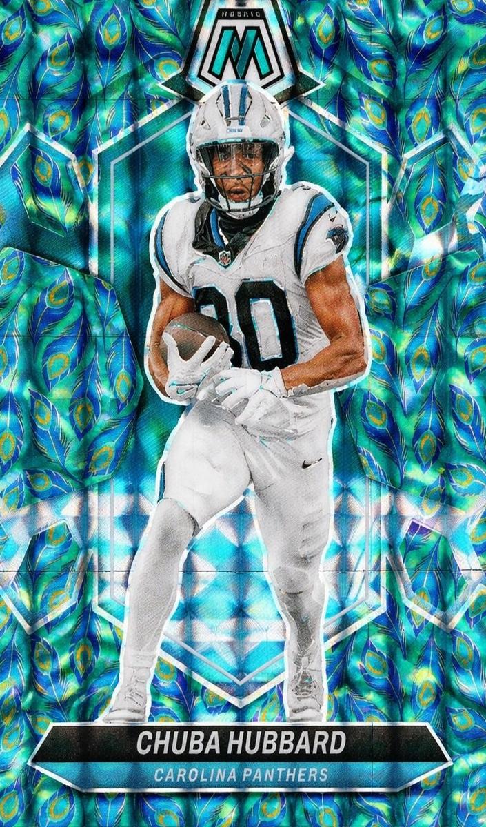 2024 Panini Mosaic Football Choice Peacock Chuba Hubbard #30 PSA 9