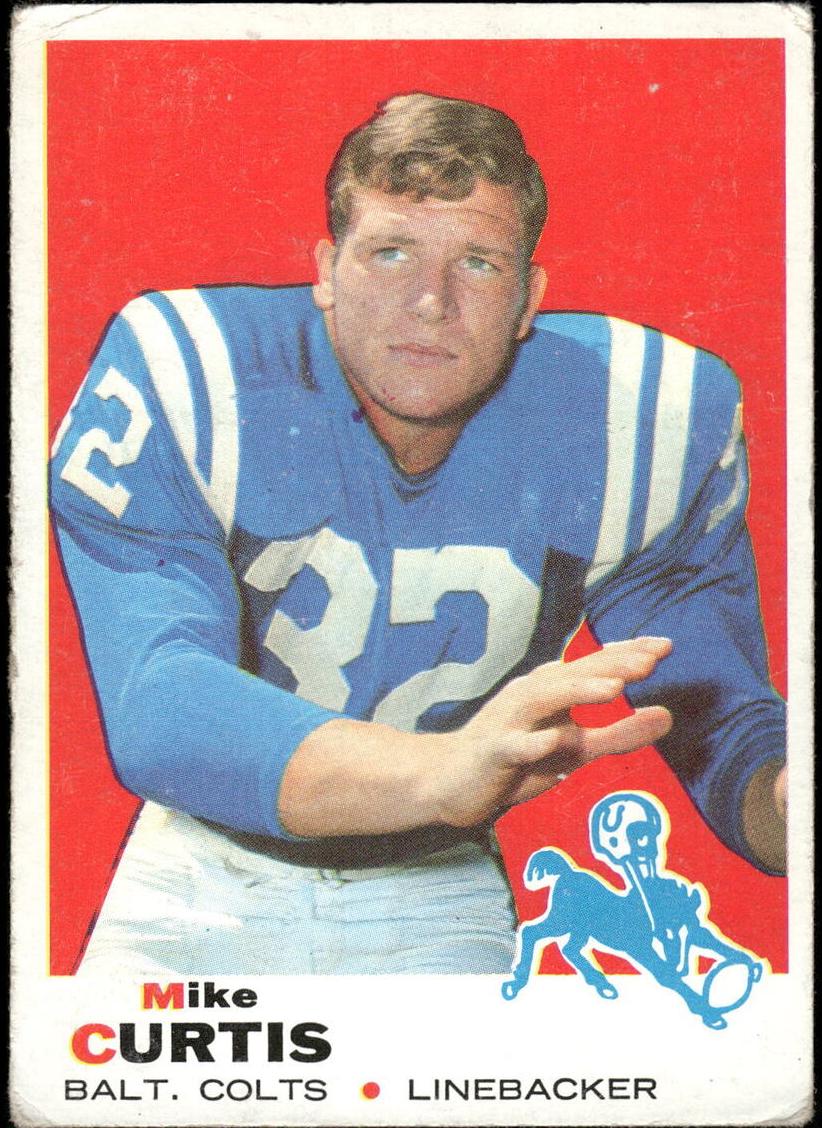 1969 Topps Football Mike Curtis #229 PSA 7.5
