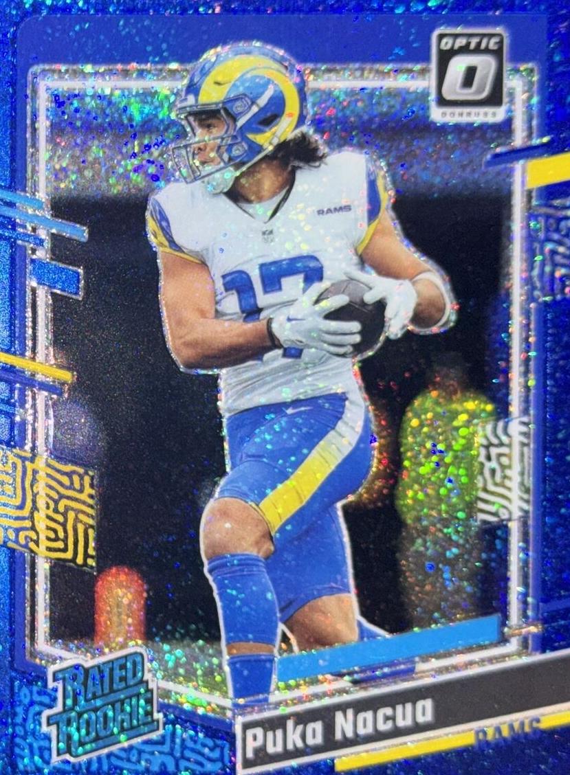 2023 Donruss Optic Football Blue Glitter Puka Nacua #238 PSA 9