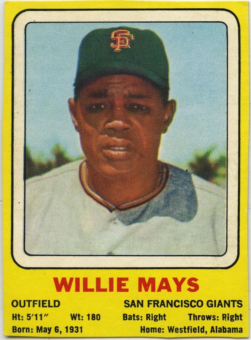 1969 Transogram Baseball Hand Cut Willie Mays #NNO
