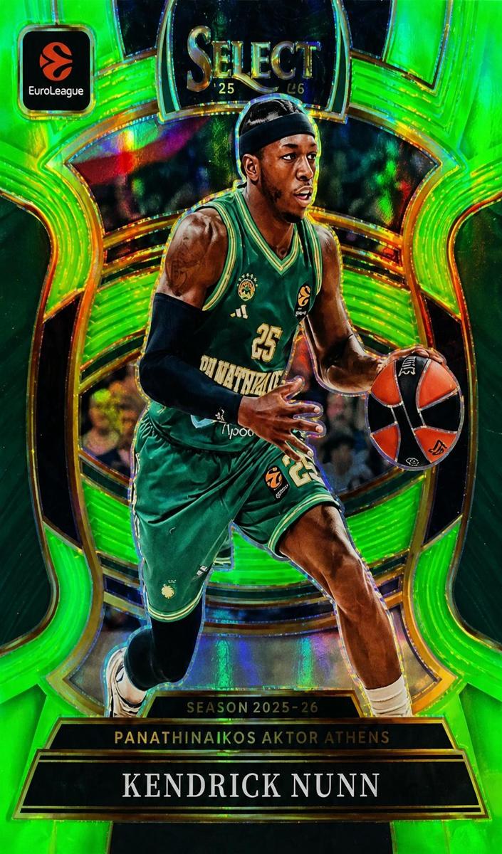 2025 Panini Select EuroLeague Basketball Neon Green Kendrick Nunn #75