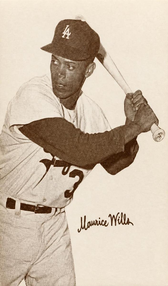 1963 Exhibits Statistic Back Baseball Maury Wills #NNO