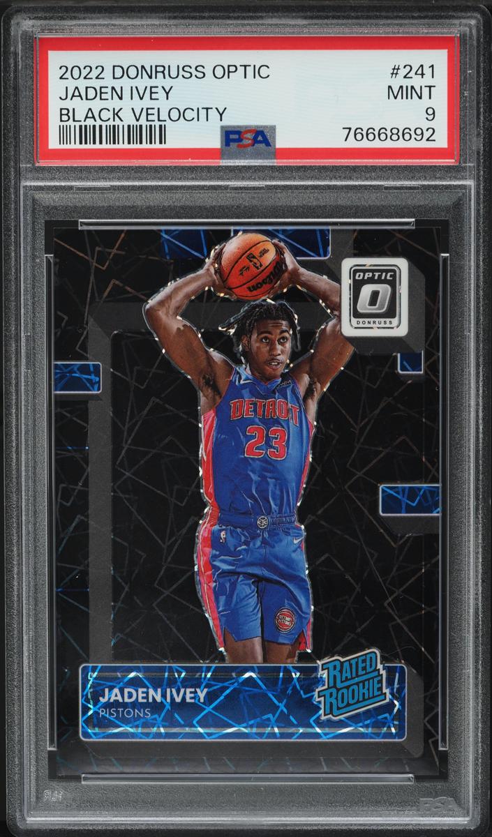 2022 Donruss Optic Basketball Black Velocity Jaden Ivey #241 PSA 8.5