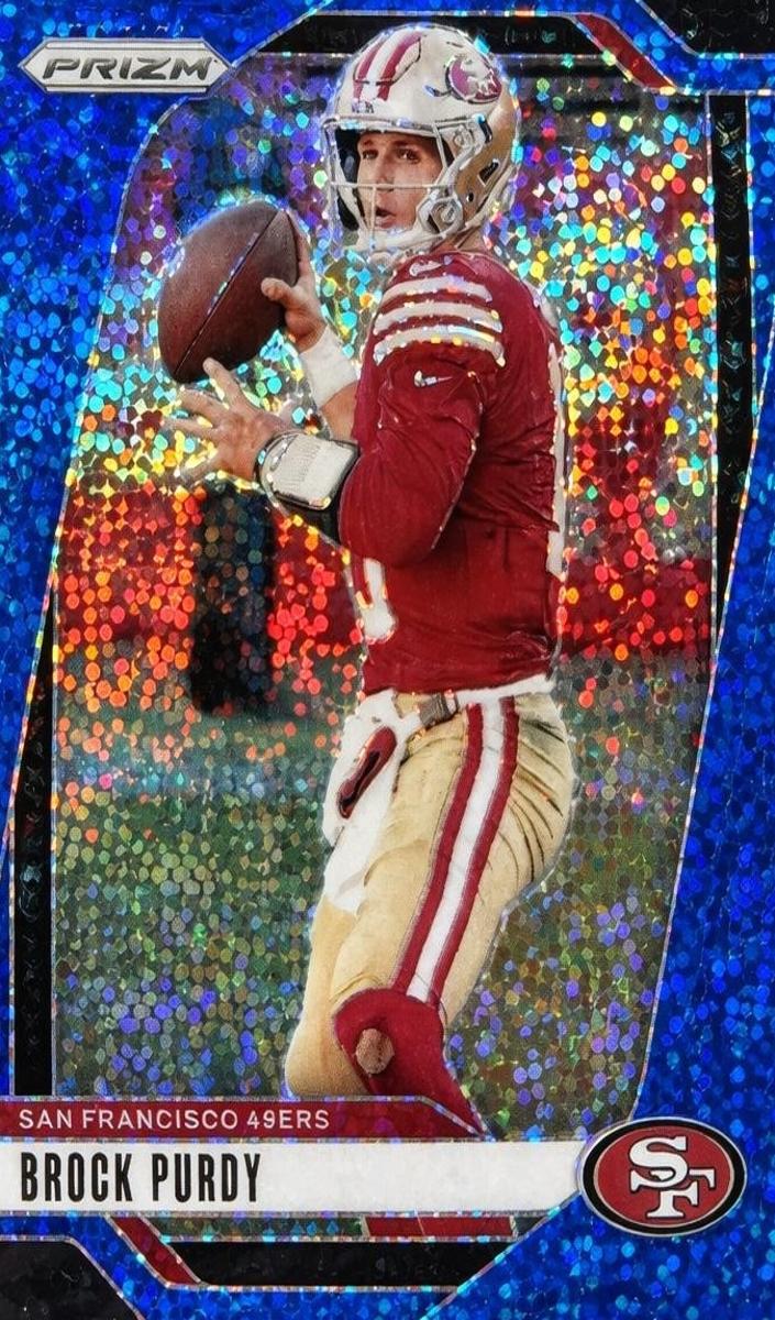 2024 Panini Prizm Football Blue Sparkle Brock Purdy #249