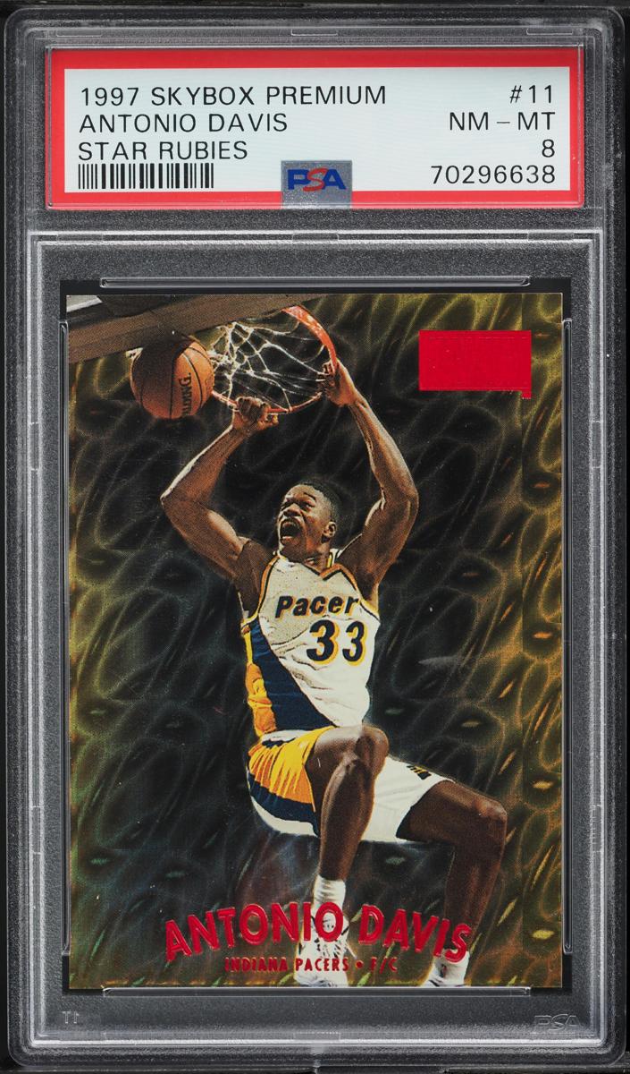 1997 Skybox Premium Basketball Star Rubies Antonio Davis #11 PSA 8