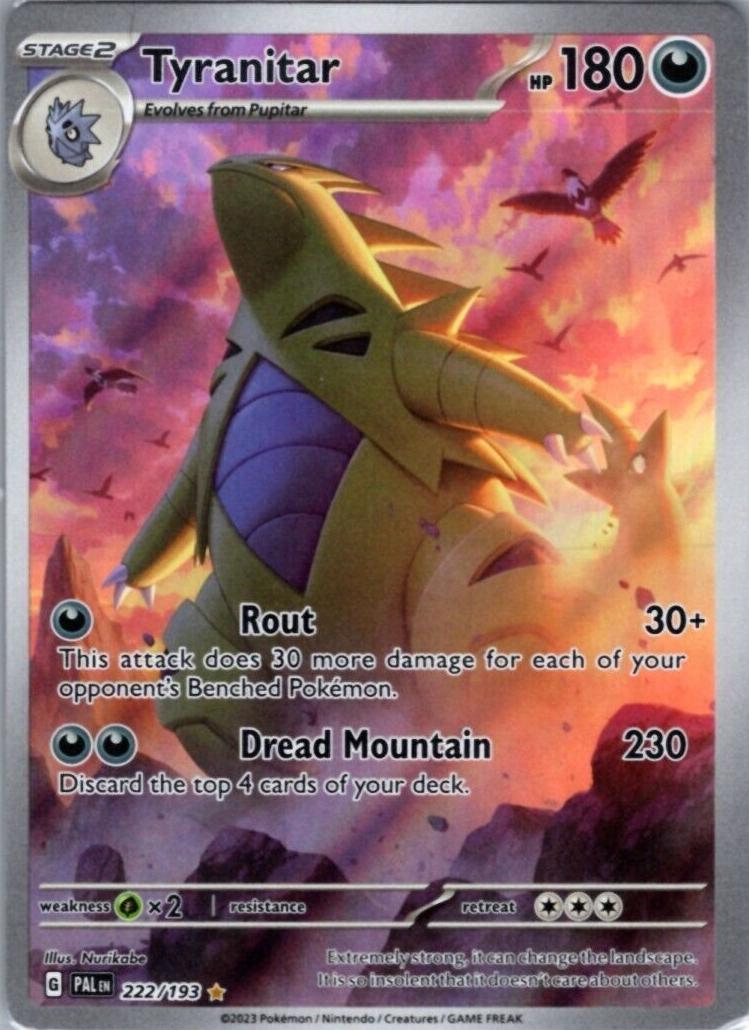 2023 Pokemon Scarlet & Violet Paldea Evolved Tyranitar #222 RAW Ungraded