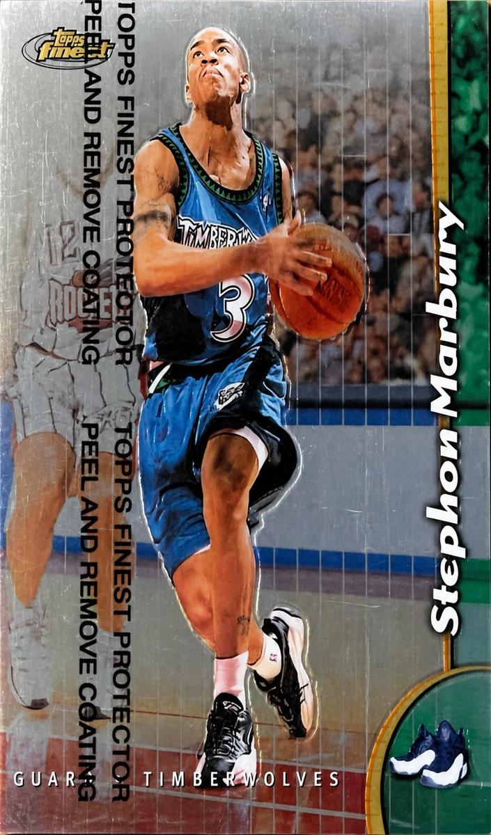 1998 Topps Finest Basketball Stephon Marbury #180 PSA 9