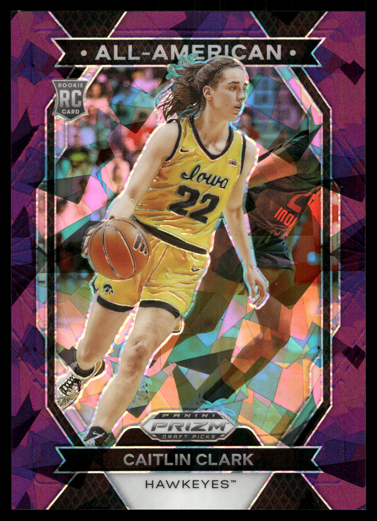 2024 Panini Prizm Draft Picks Basketball Purple Ice Caitlin Clark #23 PSA 10