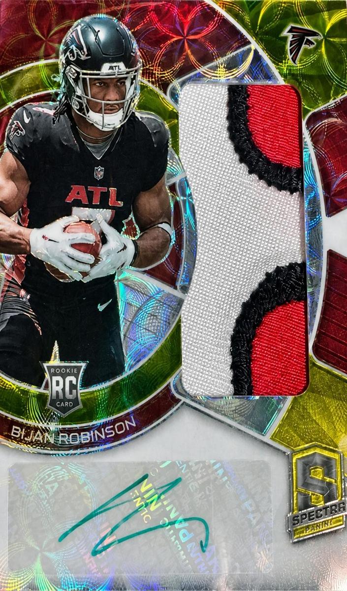 2023 Panini Spectra Football Neon Green Bijan Robinson #RAD-BRO PSA 8