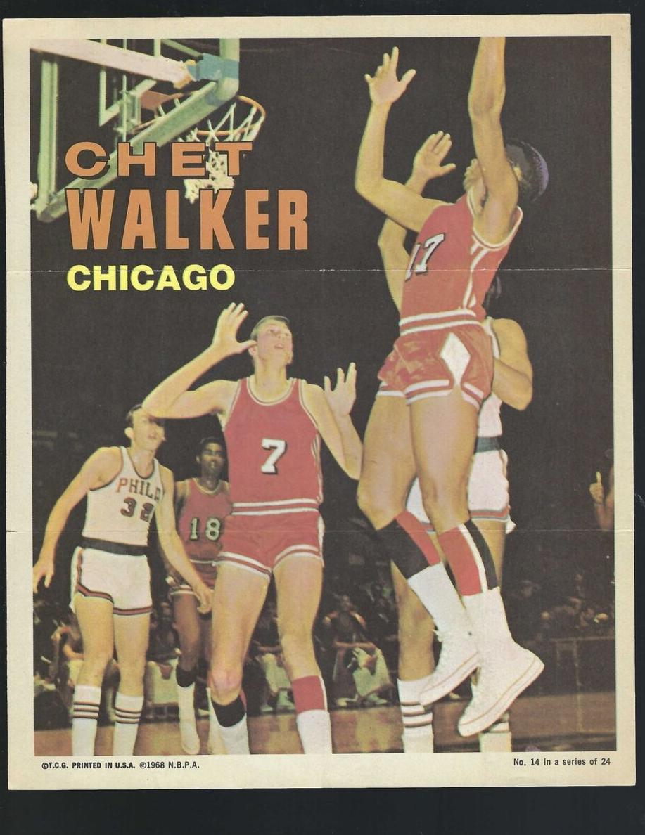 1970 Topps Poster Basketball Chet Walker #14
