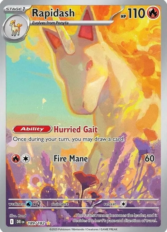 2025 Pokemon Scarlet & Violet Destined Rivals Rapidash #189 PSA 9