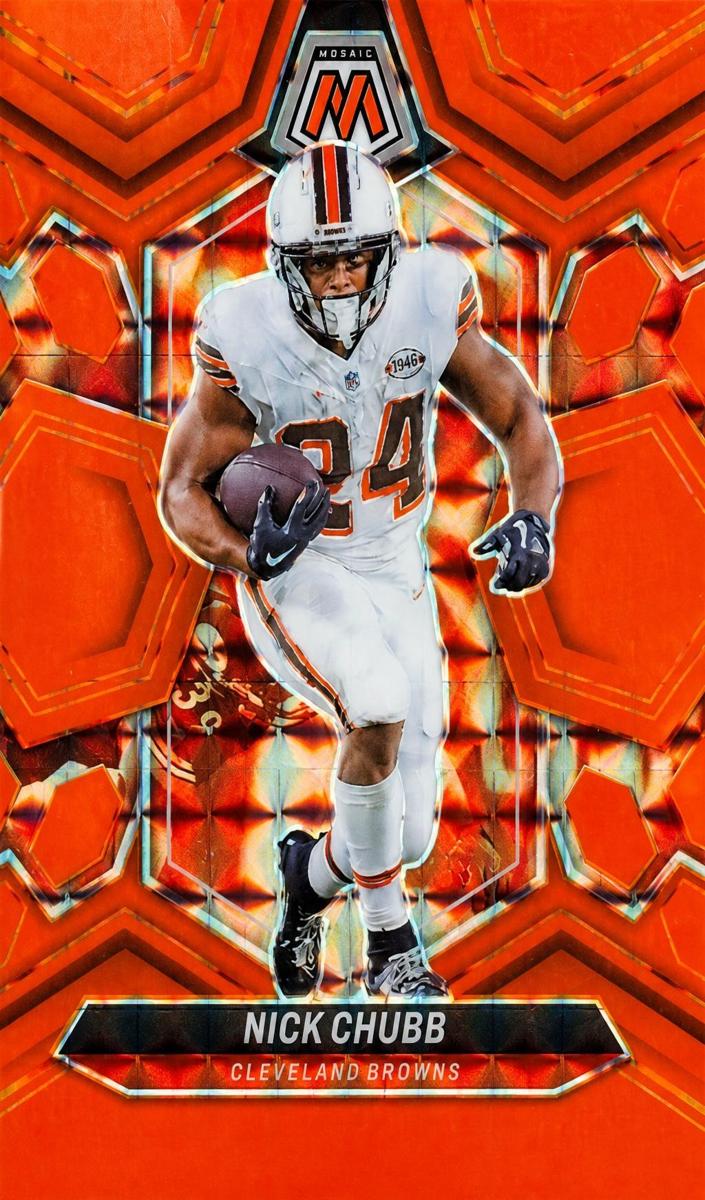 2024 Panini Mosaic Football Orange Fluorescent Nick Chubb #51