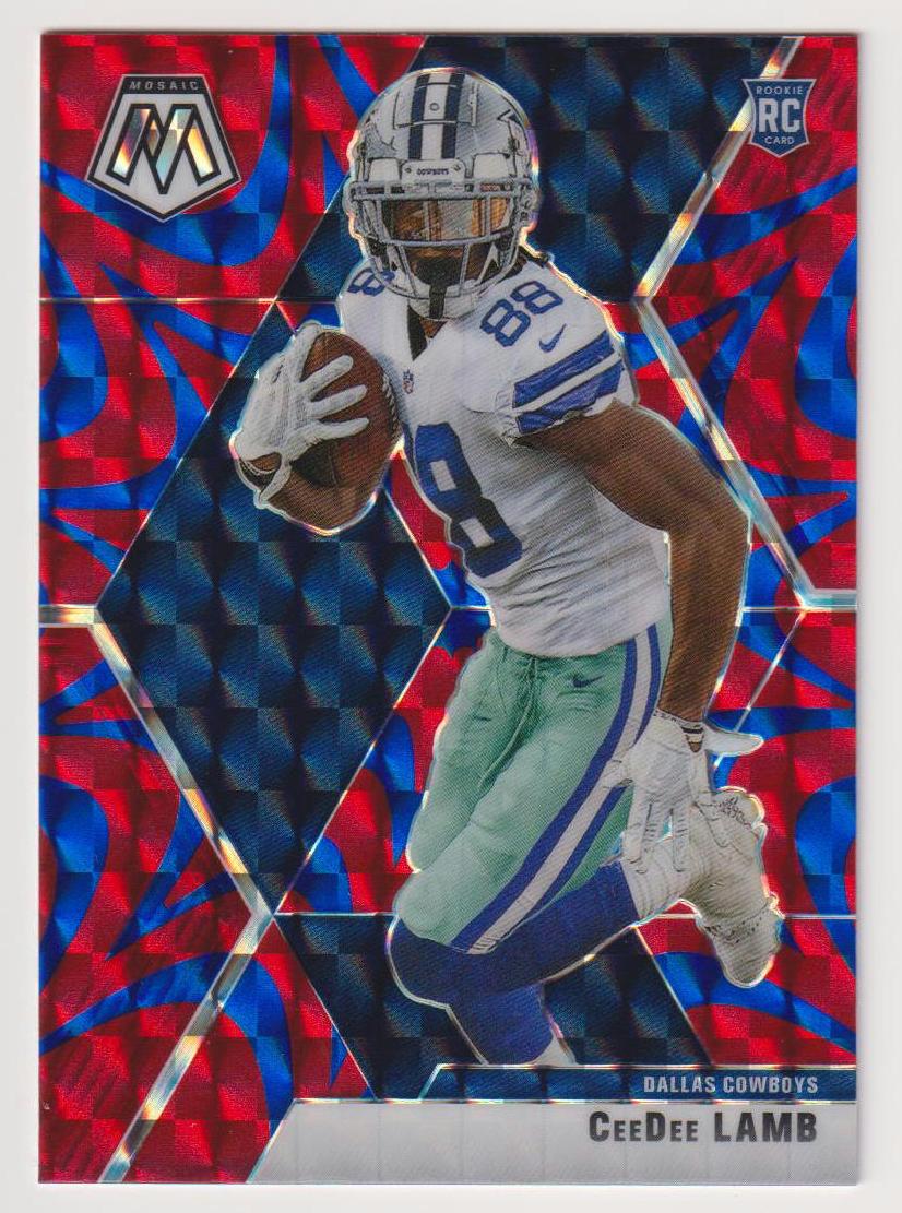 2020 Panini Mosaic Football Mosaic Reactive Blue CeeDee Lamb #207 PSA 9