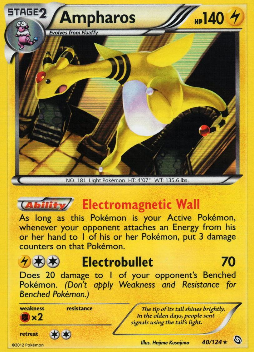 2012 Pokemon Black & White Dragons Exalted Ampharos #40 PSA 9