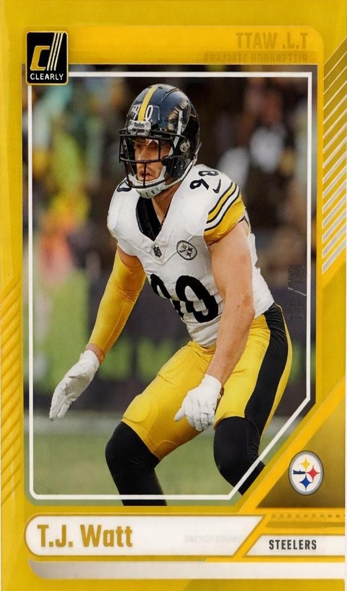 2024 Panini Clearly Donruss Football Gold T.J. Watt #44