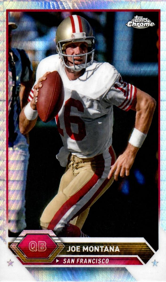 2023 Topps Composite Football Prism Refractor Joe Montana #16 PSA 9
