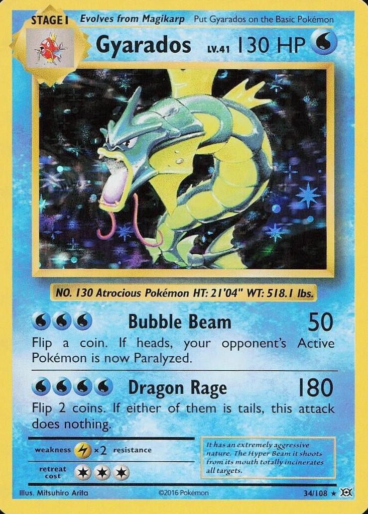 2016 Pokemon XY Evolutions Gyarados #34