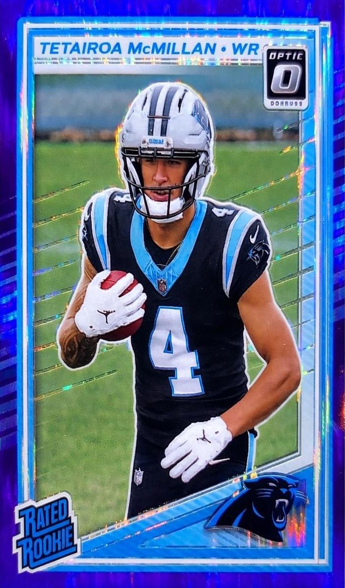 2025 Donruss Optic Football Purple Shock Tetairoa McMillan #209 RAW Ungraded