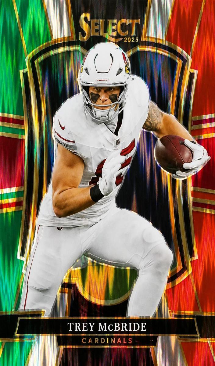 2025 Panini Select Football Green and Red Shock Trey McBride #124
