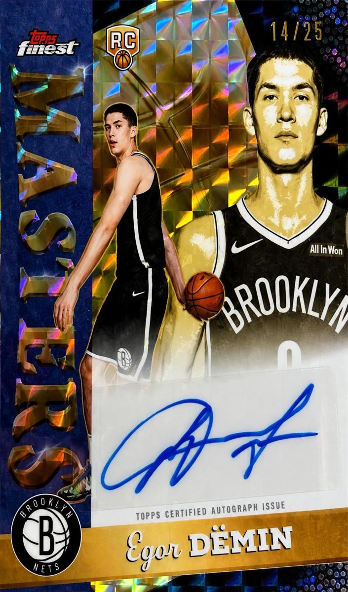 2025 Topps Finest Basketball Black Geometric Refractor Egor Demin #MA-ED