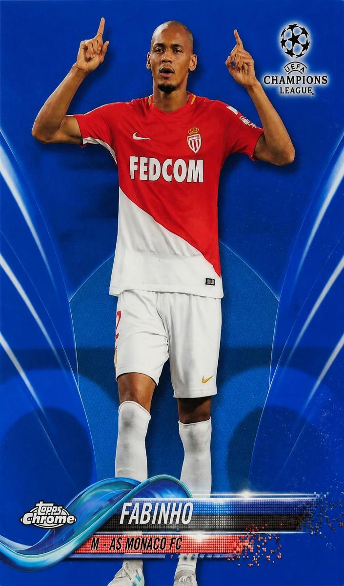 2017 Topps Chrome UEFA Champions League Soccer Blue Fabinho #84 PSA 9