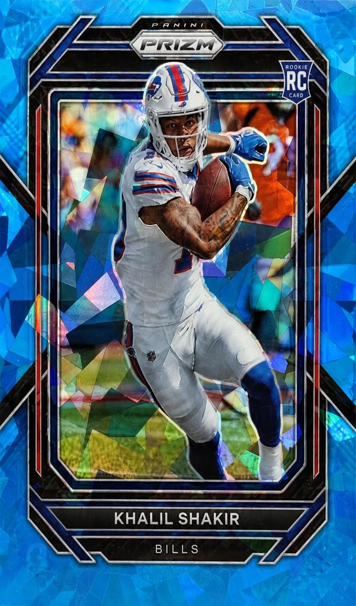 2022 Panini Prizm Football Blue Ice Khalil Shakir #355 PSA 9